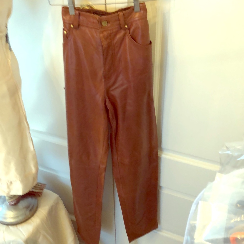 ESCADA- brown leather pants vintage
